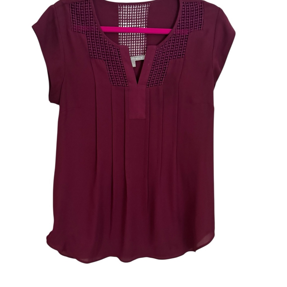 Chic Burgundy Cap Sleeve Blouse